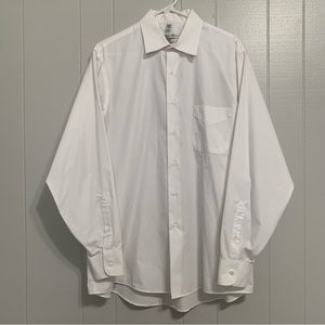 Men’s White Geoffrey Beene Collard Long-Sleeve Button Down Dress Shirt